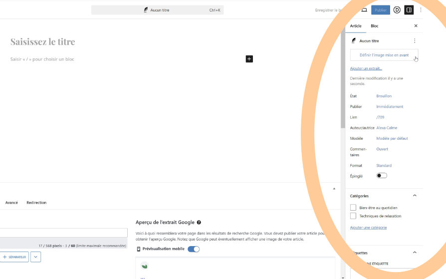 configuration article wordpress