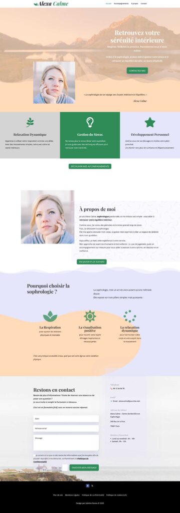 Exemple site sophrologue