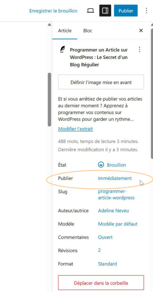 publier article wordpress