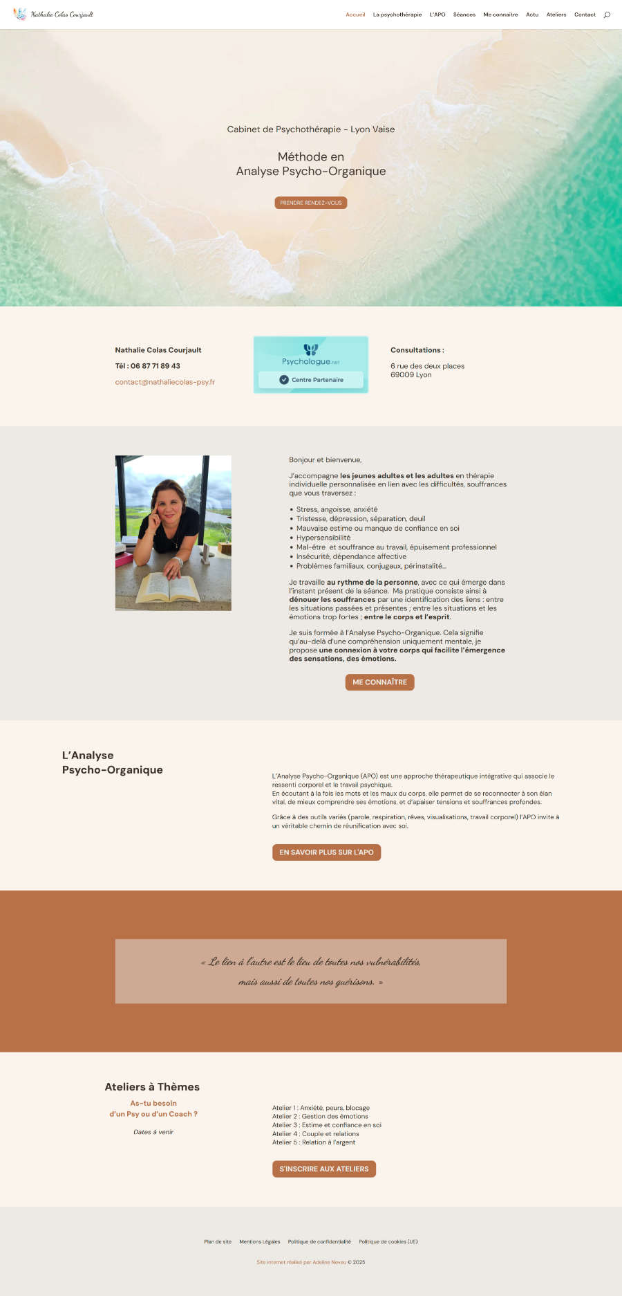 page accueil - site wordpress psychothérapeute apo ordinateur