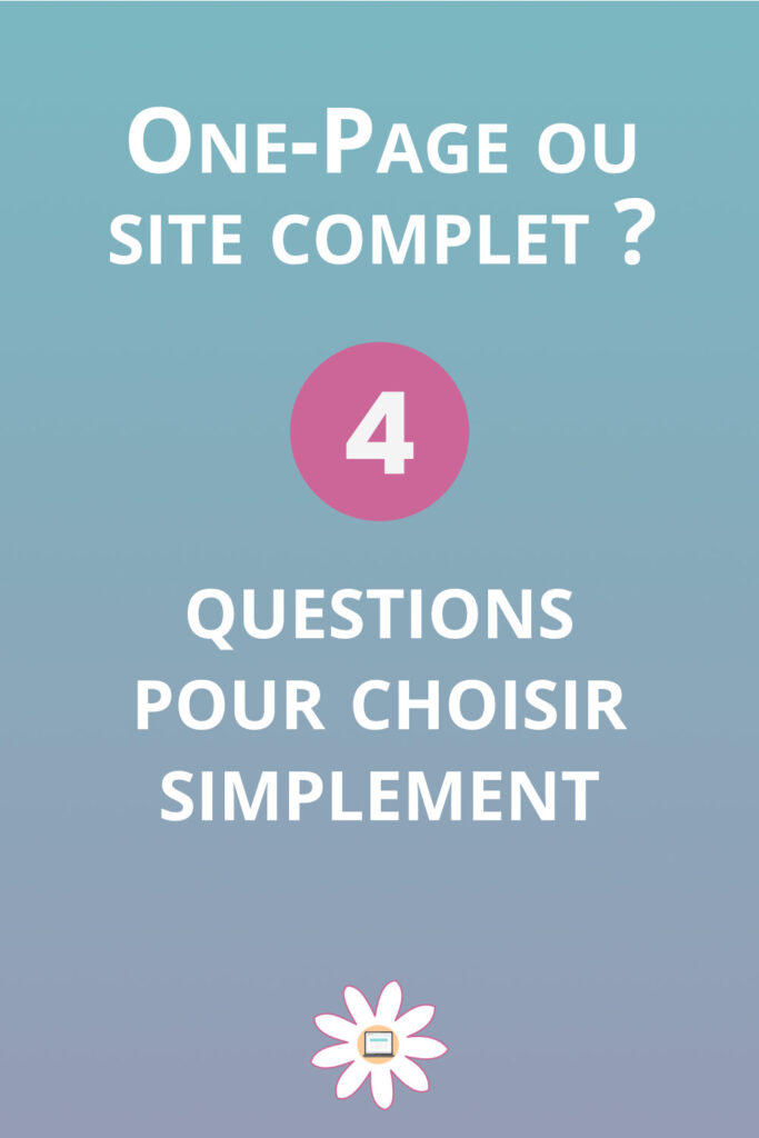 one page site complet choisir simplement